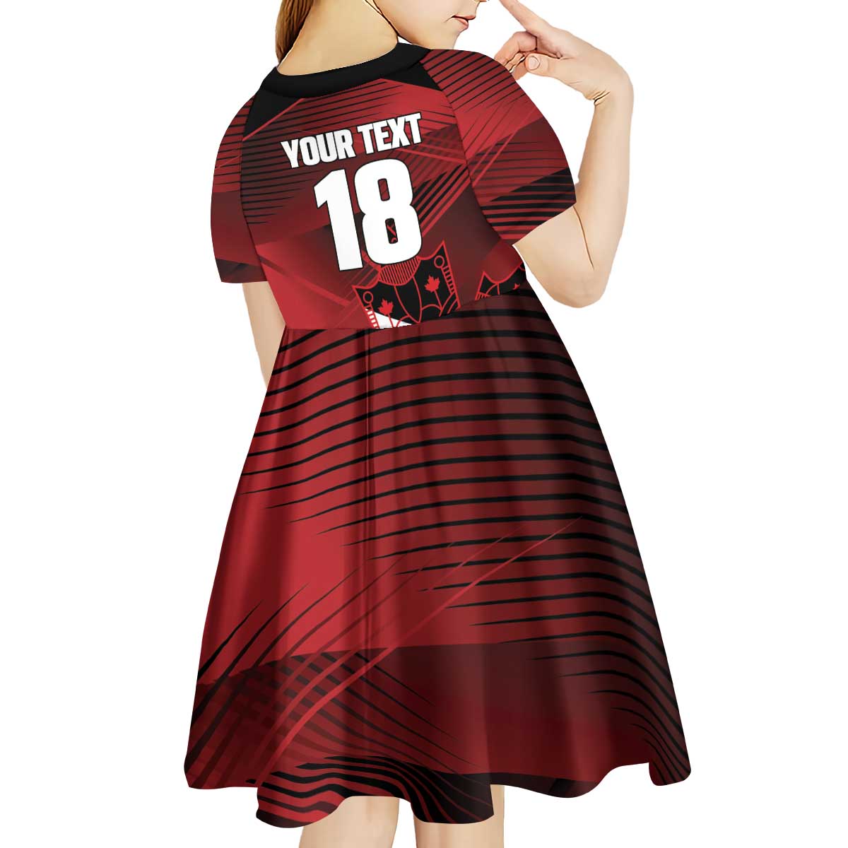 Custom Canada Soccer Kid Short Sleeve Dress Les Rouges Maple Leaf - Wonder Print Shop