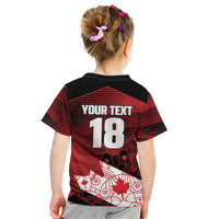 Custom Canada Soccer Kid T Shirt Les Rouges Maple Leaf - Wonder Print Shop