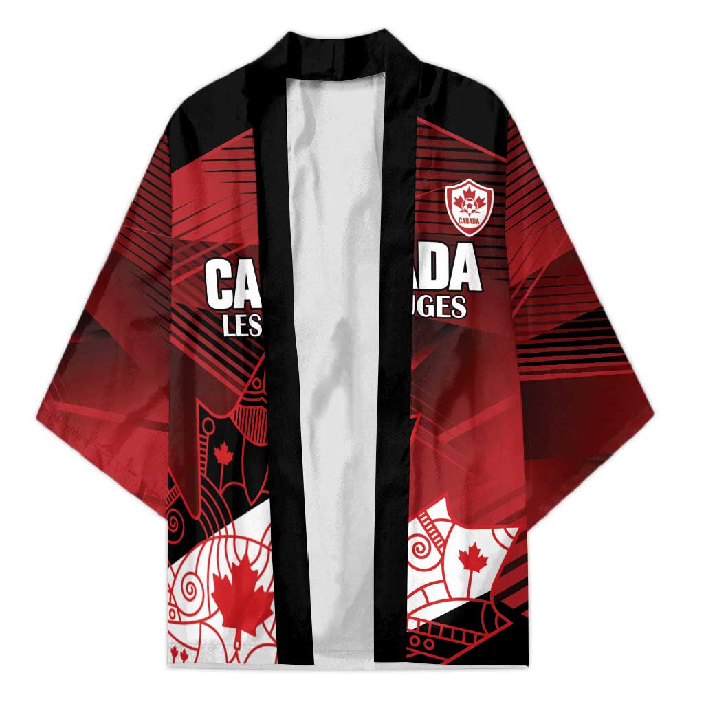 Custom Canada Soccer Kimono Les Rouges Maple Leaf - Wonder Print Shop