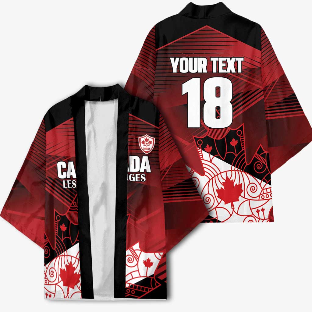 Custom Canada Soccer Kimono Les Rouges Maple Leaf - Wonder Print Shop