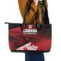 Canada Soccer Leather Tote Bag Les Rouges Maple Leaf - Wonder Print Shop