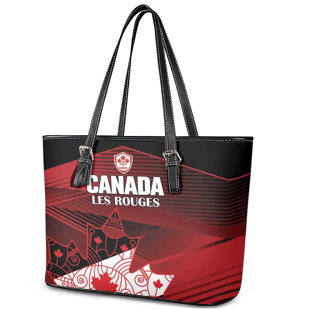 Canada Soccer Leather Tote Bag Les Rouges Maple Leaf - Wonder Print Shop