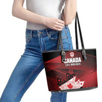 Canada Soccer Leather Tote Bag Les Rouges Maple Leaf - Wonder Print Shop