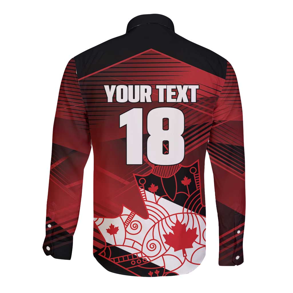 Custom Canada Soccer Long Sleeve Button Shirt Les Rouges Maple Leaf - Wonder Print Shop