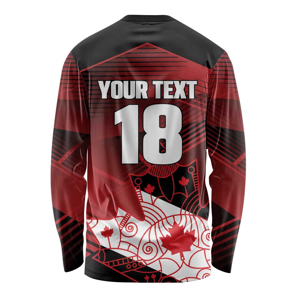 Custom Canada Soccer Long Sleeve Shirt Les Rouges Maple Leaf - Wonder Print Shop