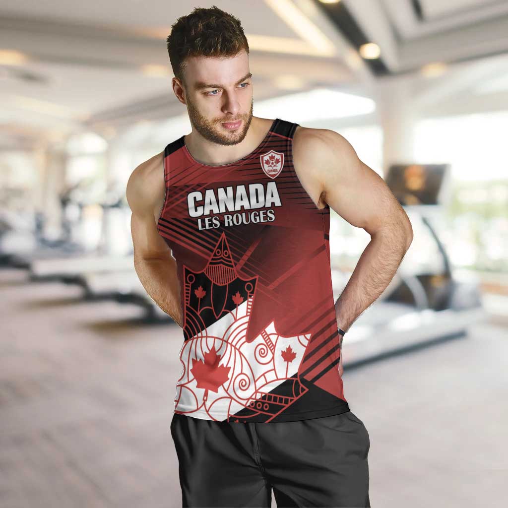 Custom Canada Soccer Men Tank Top Les Rouges Maple Leaf - Wonder Print Shop