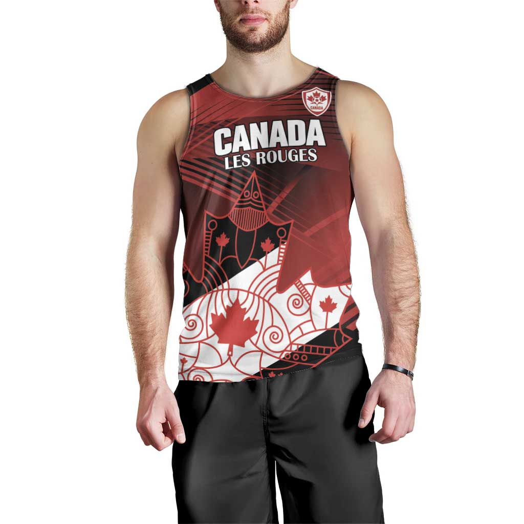 Custom Canada Soccer Men Tank Top Les Rouges Maple Leaf - Wonder Print Shop