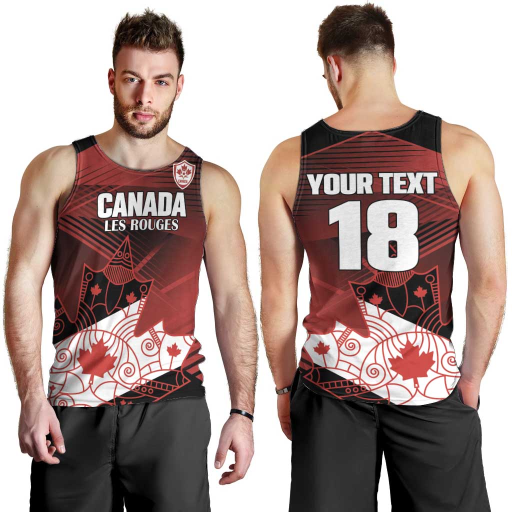 Custom Canada Soccer Men Tank Top Les Rouges Maple Leaf - Wonder Print Shop