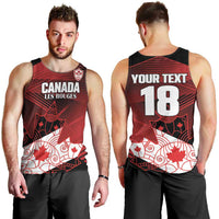Custom Canada Soccer Men Tank Top Les Rouges Maple Leaf - Wonder Print Shop