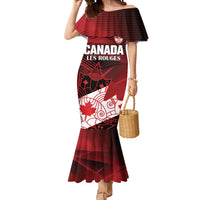 Custom Canada Soccer Mermaid Dress Les Rouges Maple Leaf - Wonder Print Shop