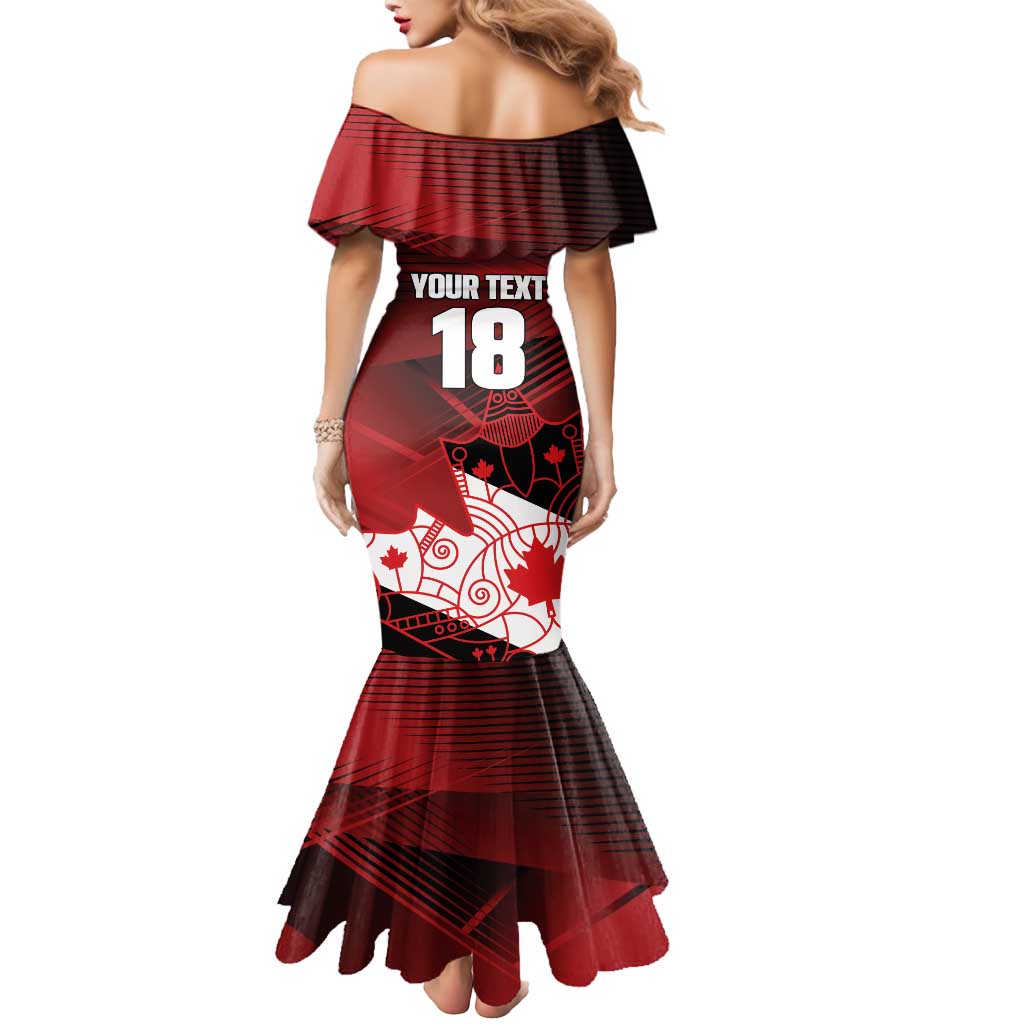 Custom Canada Soccer Mermaid Dress Les Rouges Maple Leaf - Wonder Print Shop