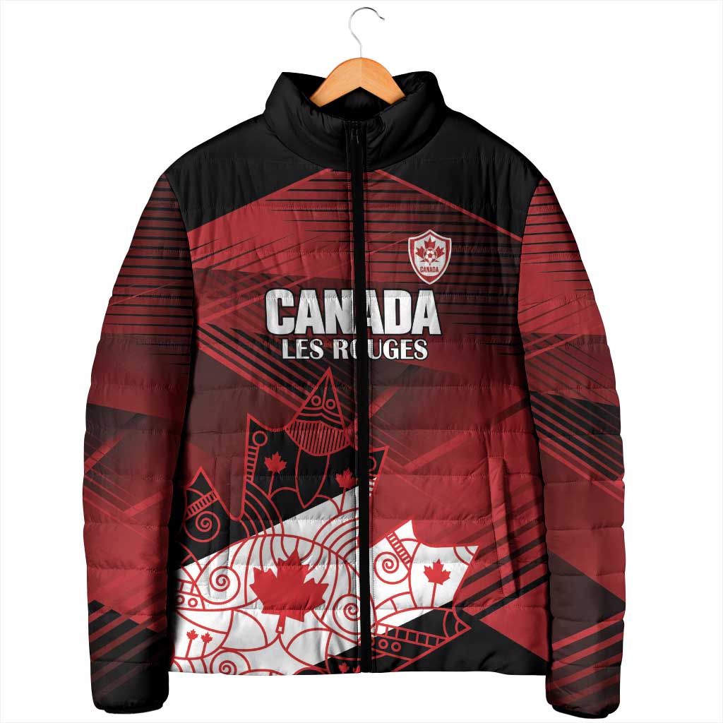 Custom Canada Soccer Padded Jacket Les Rouges Maple Leaf - Wonder Print Shop