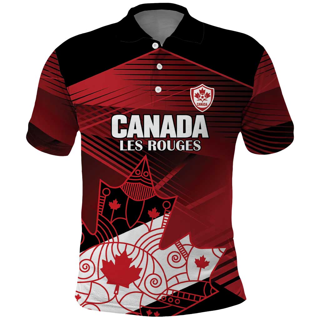Custom Canada Soccer Polo Shirt Les Rouges Maple Leaf - Wonder Print Shop