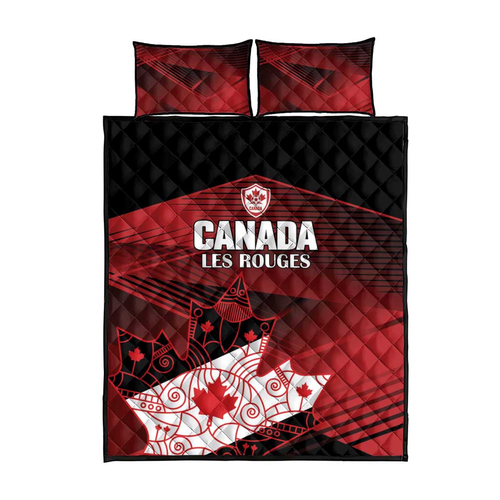 Canada Soccer Quilt Bed Set Les Rouges Maple Leaf - Wonder Print Shop