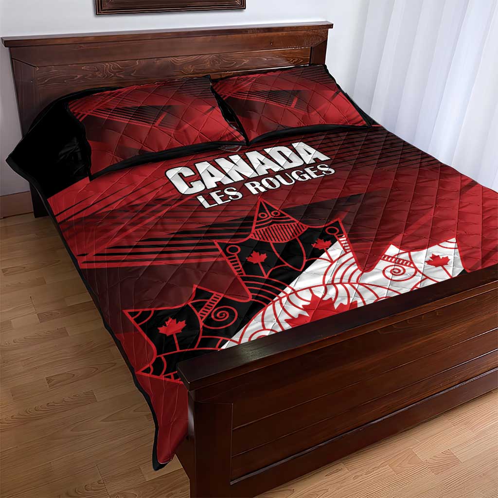 Canada Soccer Quilt Bed Set Les Rouges Maple Leaf - Wonder Print Shop