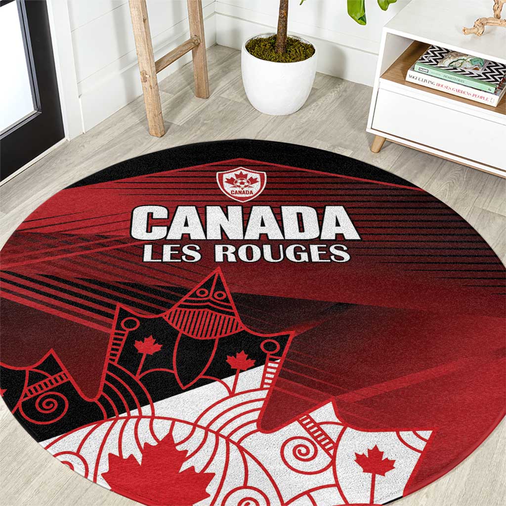 Canada Soccer Round Carpet Les Rouges Maple Leaf - Wonder Print Shop