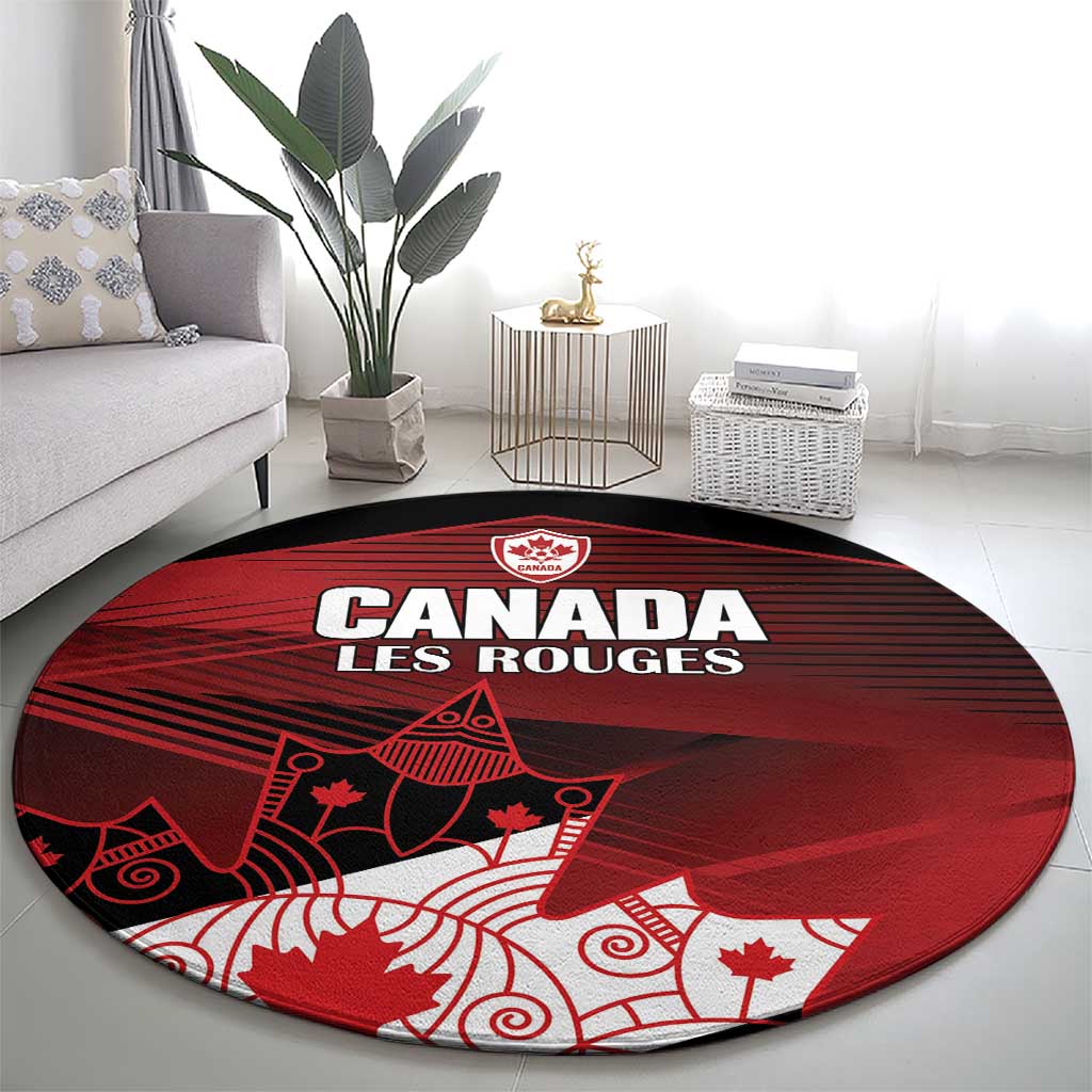 Canada Soccer Round Carpet Les Rouges Maple Leaf - Wonder Print Shop
