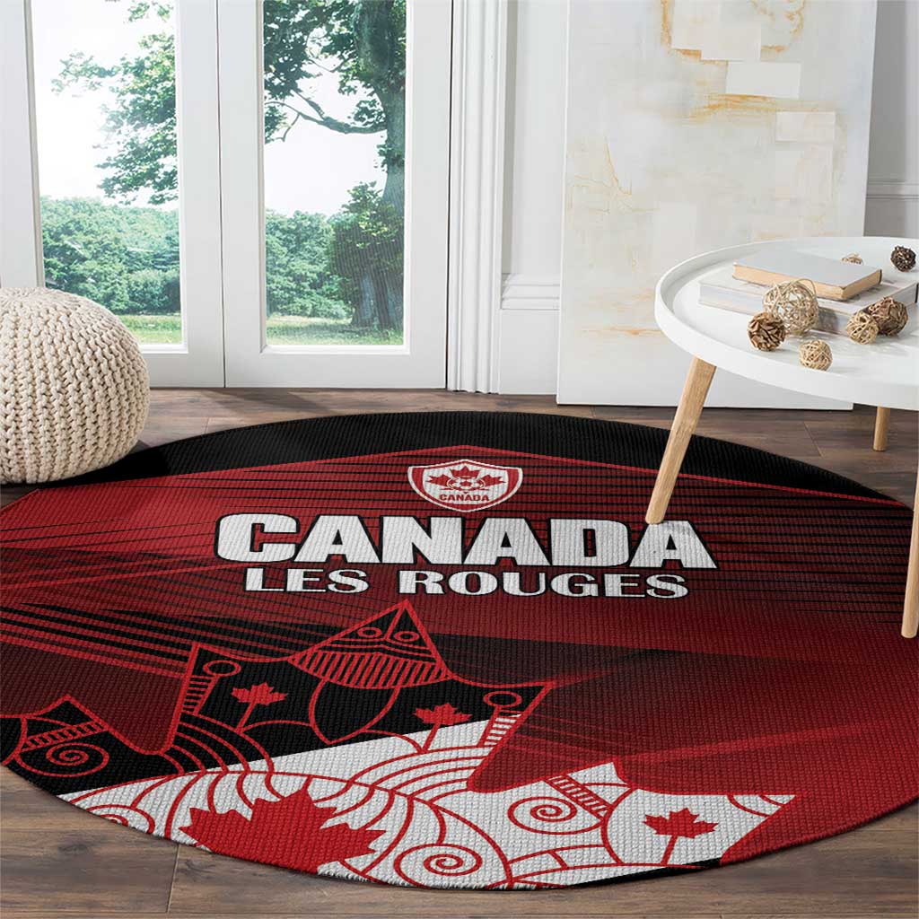 Canada Soccer Round Carpet Les Rouges Maple Leaf - Wonder Print Shop