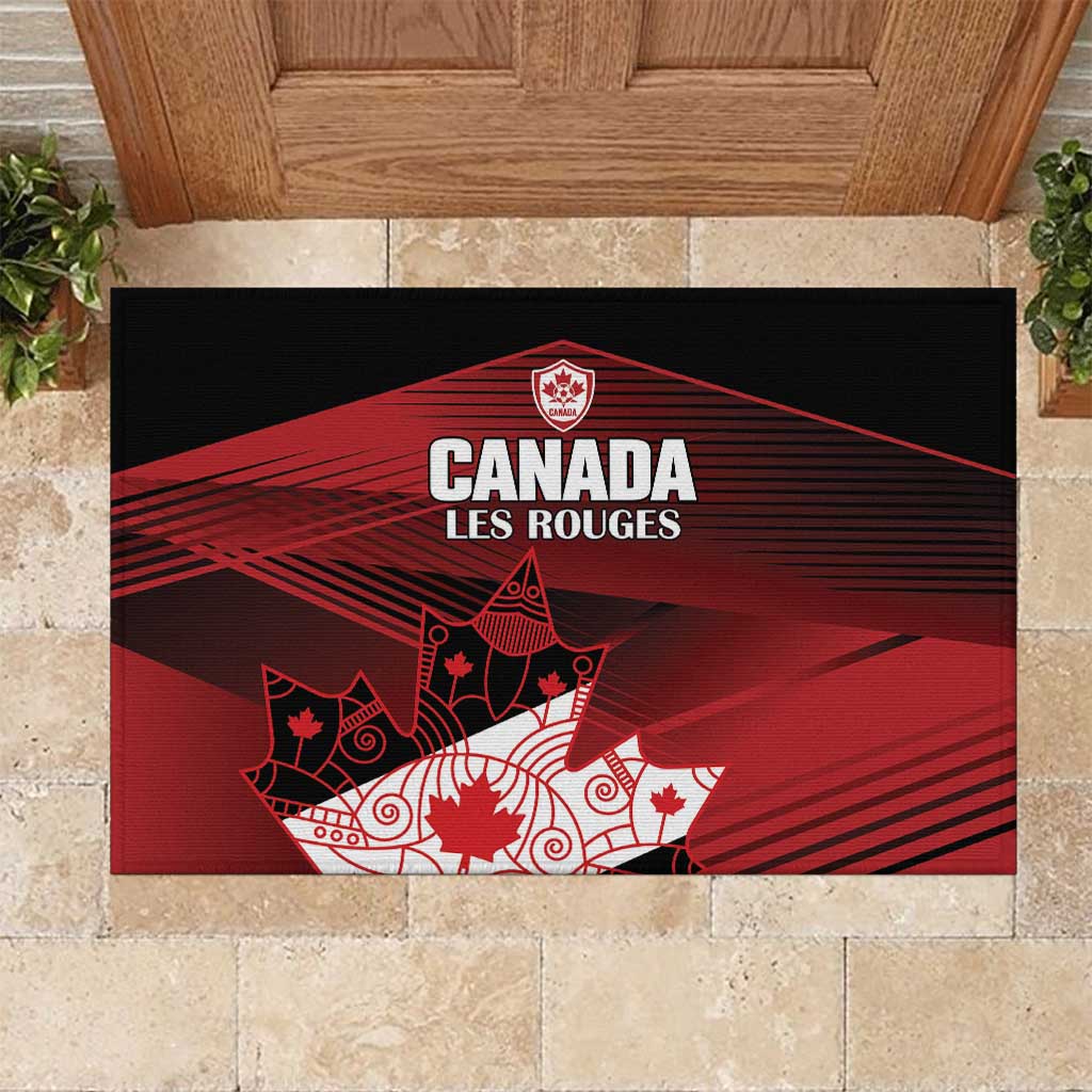 Canada Soccer Rubber Doormat Les Rouges Maple Leaf - Wonder Print Shop
