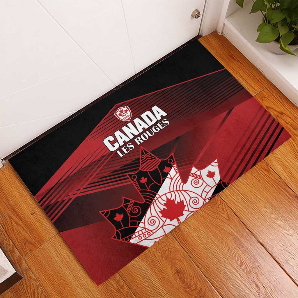 Canada Soccer Rubber Doormat Les Rouges Maple Leaf - Wonder Print Shop