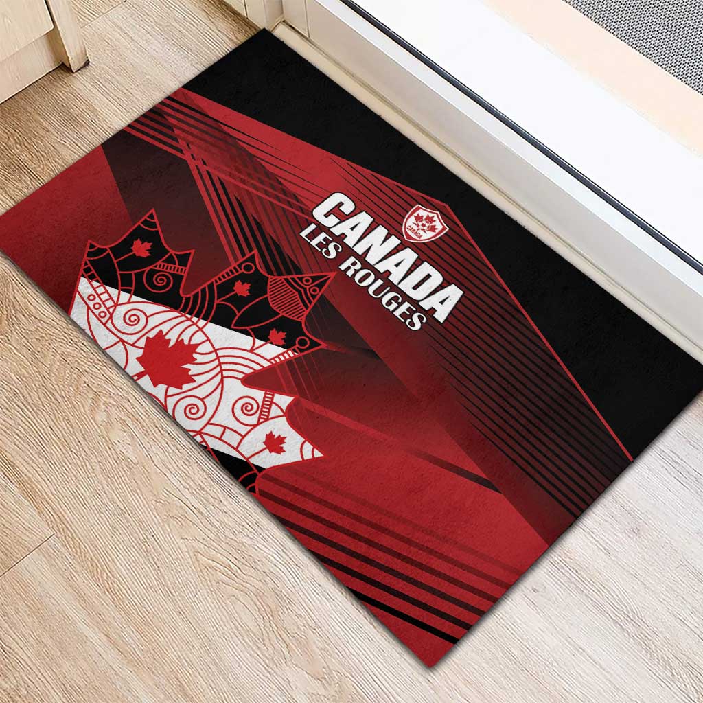 Canada Soccer Rubber Doormat Les Rouges Maple Leaf - Wonder Print Shop