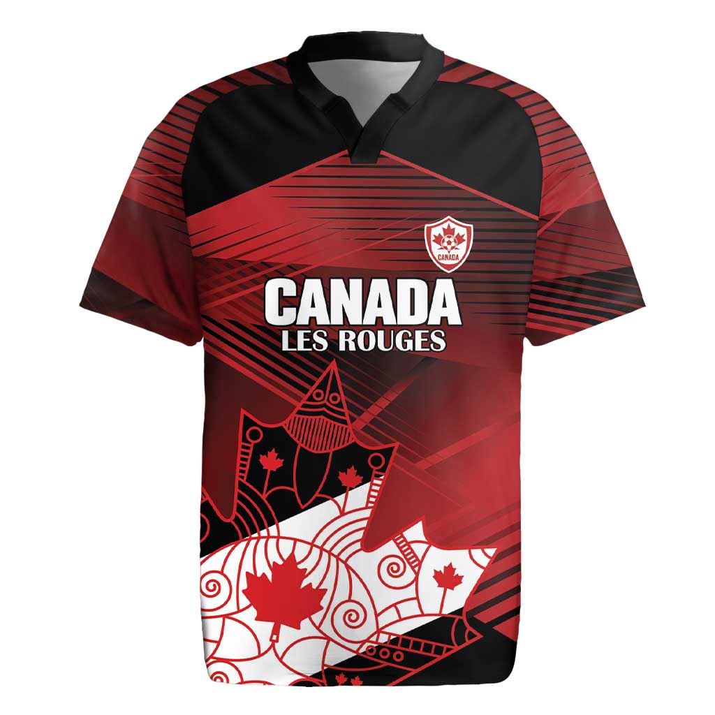 Custom Canada Soccer Rugby Jersey Les Rouges Maple Leaf - Wonder Print Shop