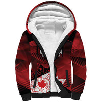 Custom Canada Soccer Sherpa Hoodie Les Rouges Maple Leaf - Wonder Print Shop