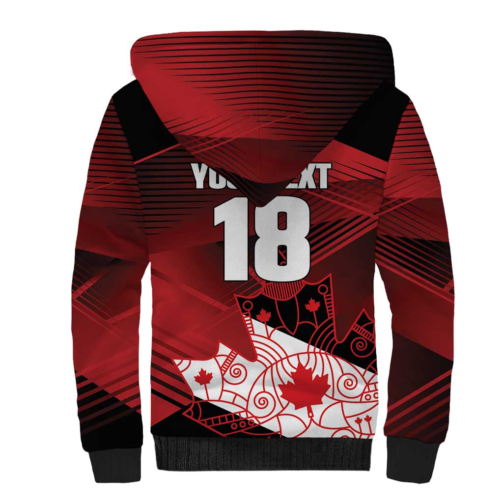Custom Canada Soccer Sherpa Hoodie Les Rouges Maple Leaf - Wonder Print Shop