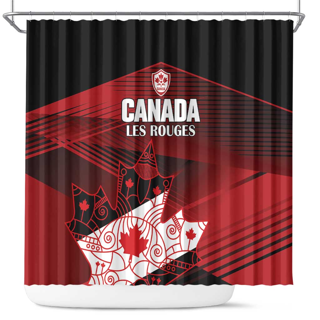 Canada Soccer Shower Curtain Les Rouges Maple Leaf - Wonder Print Shop