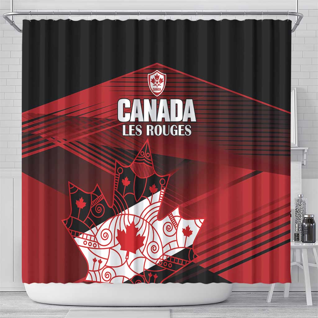 Canada Soccer Shower Curtain Les Rouges Maple Leaf - Wonder Print Shop