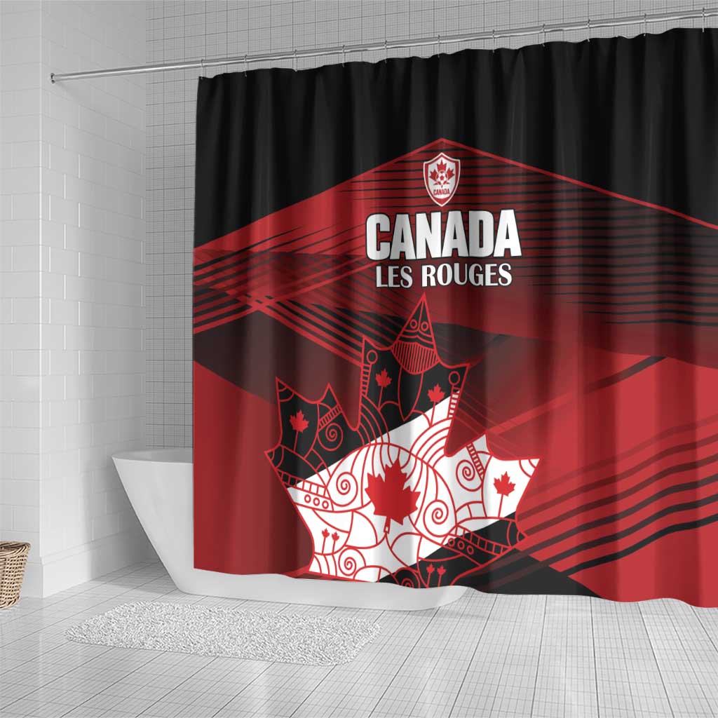 Canada Soccer Shower Curtain Les Rouges Maple Leaf - Wonder Print Shop