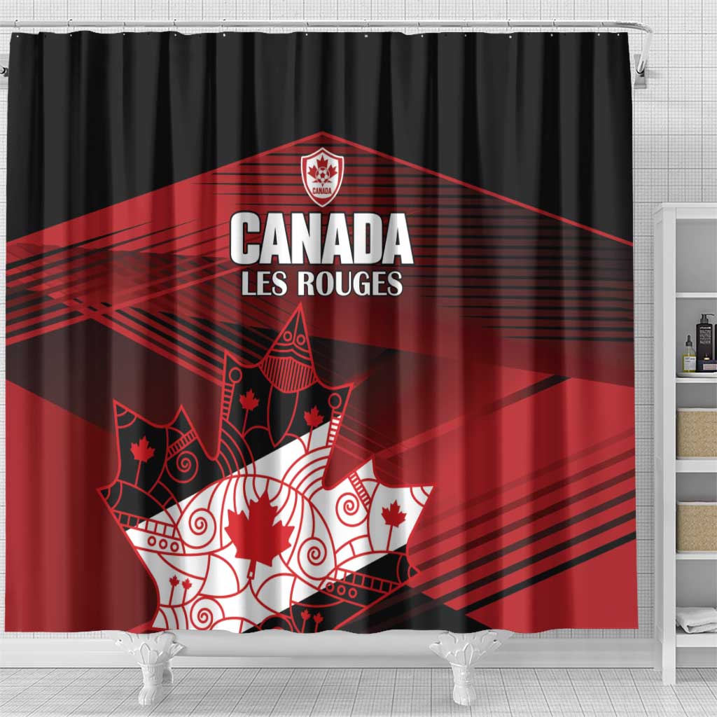 Canada Soccer Shower Curtain Les Rouges Maple Leaf - Wonder Print Shop