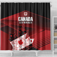 Canada Soccer Shower Curtain Les Rouges Maple Leaf - Wonder Print Shop