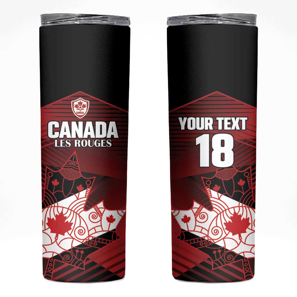 Custom Canada Soccer Skinny Tumbler Les Rouges Maple Leaf - Wonder Print Shop