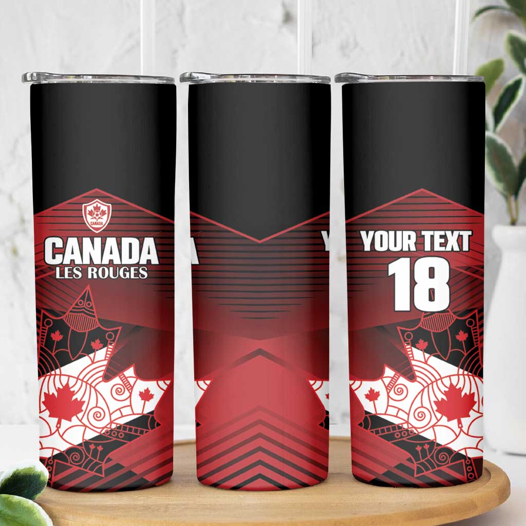 Custom Canada Soccer Skinny Tumbler Les Rouges Maple Leaf - Wonder Print Shop
