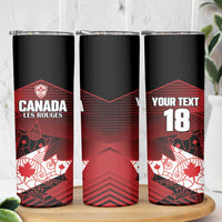 Custom Canada Soccer Skinny Tumbler Les Rouges Maple Leaf - Wonder Print Shop
