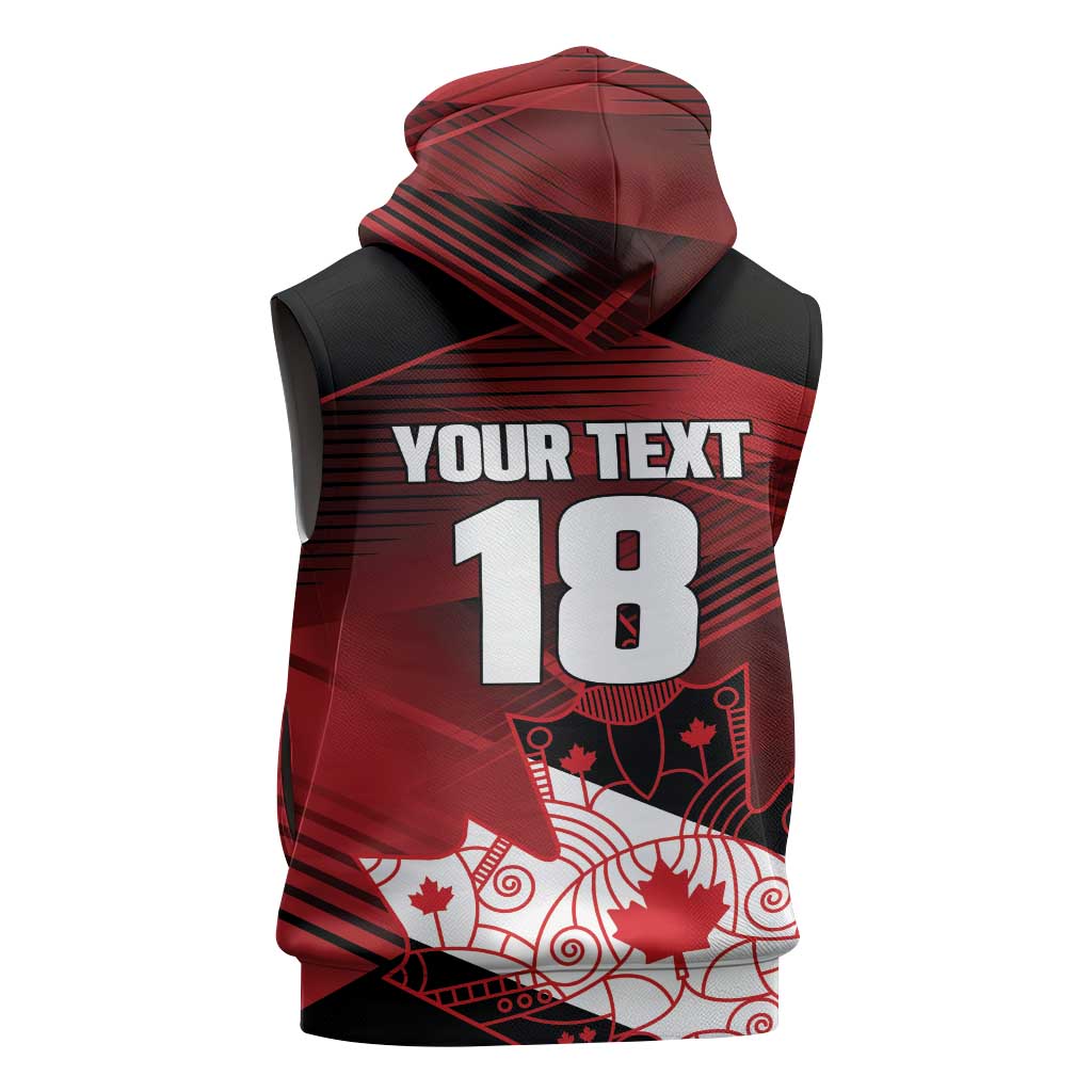 Custom Canada Soccer Sleeveless Hoodie Les Rouges Maple Leaf - Wonder Print Shop