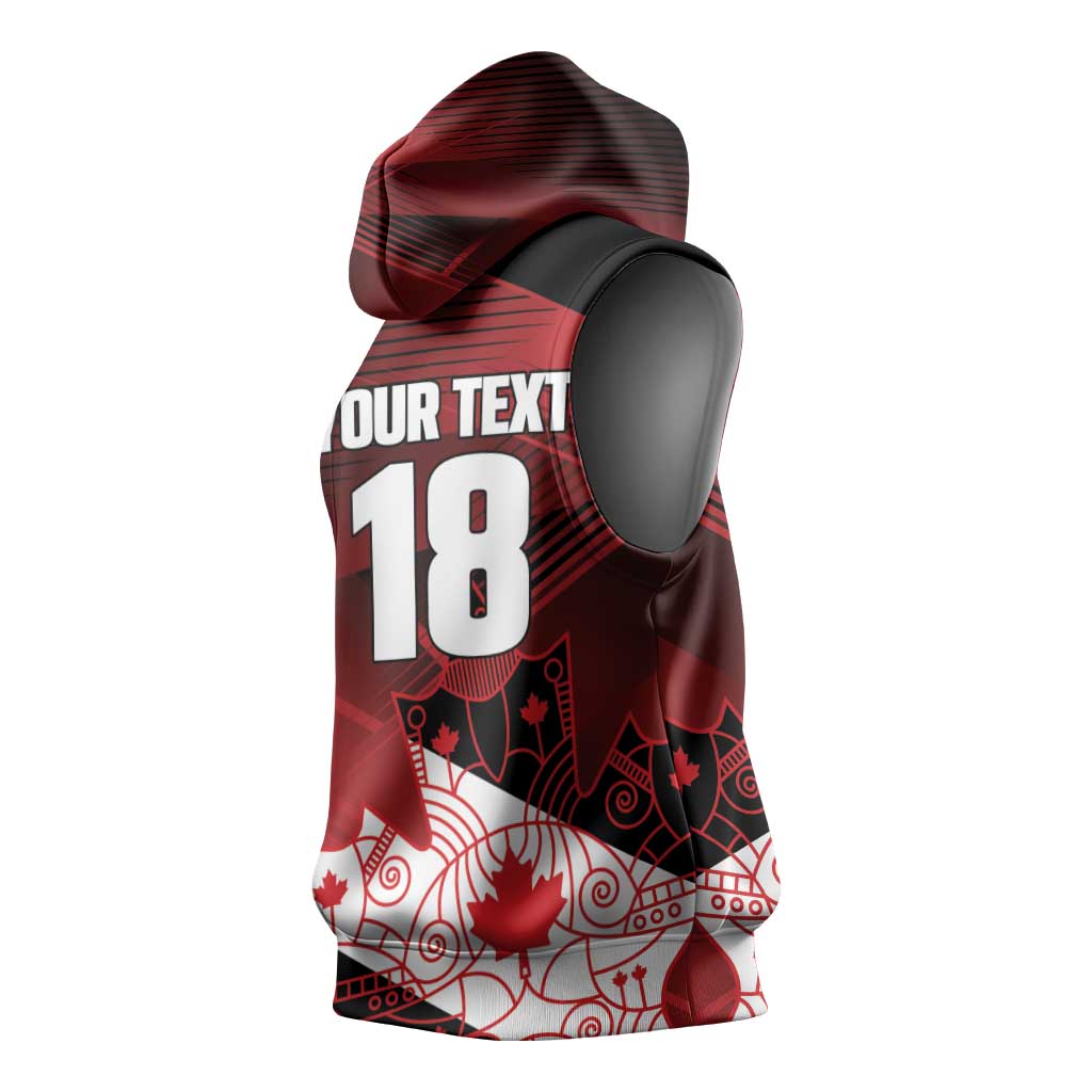 Custom Canada Soccer Sleeveless Hoodie Les Rouges Maple Leaf - Wonder Print Shop