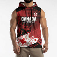 Custom Canada Soccer Sleeveless Hoodie Les Rouges Maple Leaf - Wonder Print Shop
