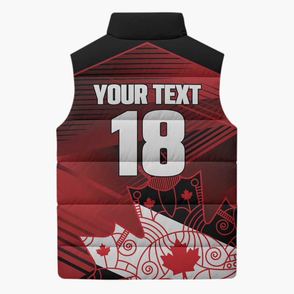 Custom Canada Soccer Sleeveless Puffer Jacket Les Rouges Maple Leaf - Wonder Print Shop