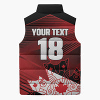 Custom Canada Soccer Sleeveless Puffer Jacket Les Rouges Maple Leaf - Wonder Print Shop