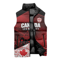 Custom Canada Soccer Sleeveless Puffer Jacket Les Rouges Maple Leaf - Wonder Print Shop