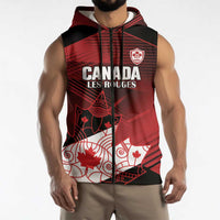 Custom Canada Soccer Sleeveless Zip Hoodie Les Rouges Maple Leaf - Wonder Print Shop