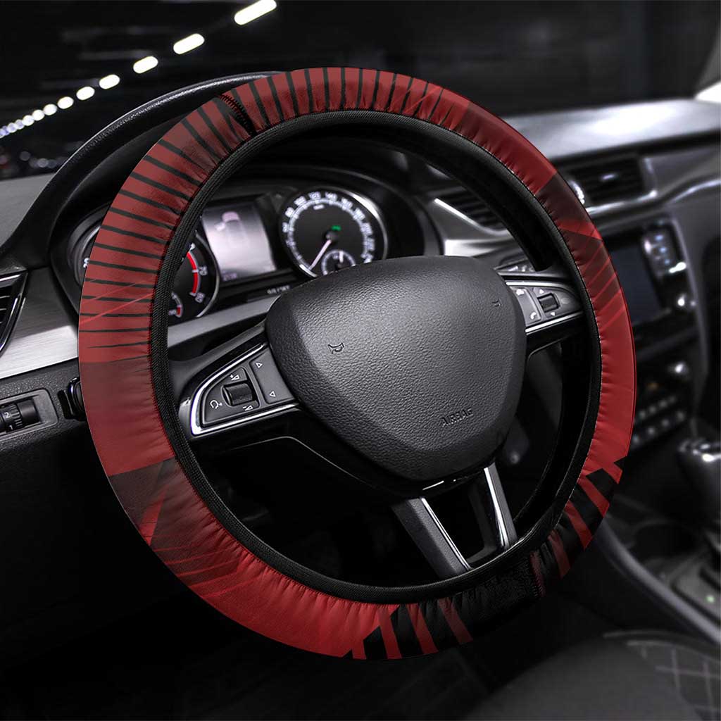 Canada Soccer Steering Wheel Cover Les Rouges Maple Leaf - Wonder Print Shop
