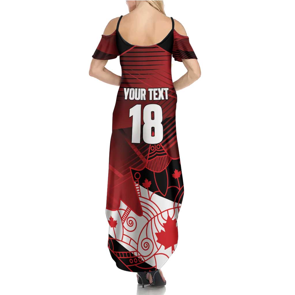 Custom Canada Soccer Summer Maxi Dress Les Rouges Maple Leaf - Wonder Print Shop