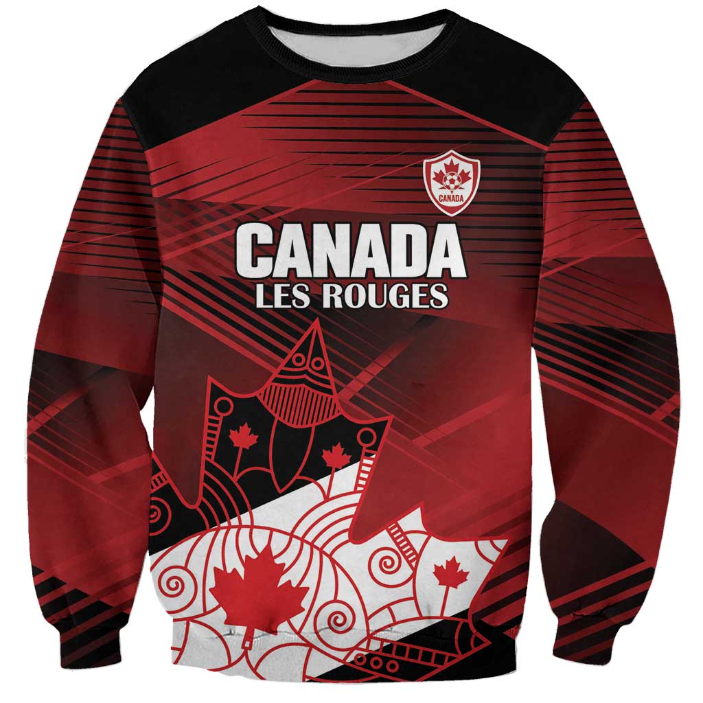 Custom Canada Soccer Sweatshirt Les Rouges Maple Leaf - Wonder Print Shop