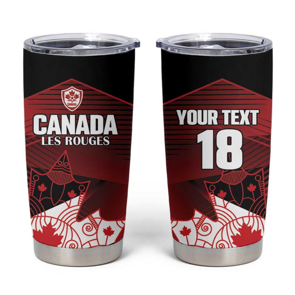 Custom Canada Soccer Tumbler Cup Les Rouges Maple Leaf - Wonder Print Shop