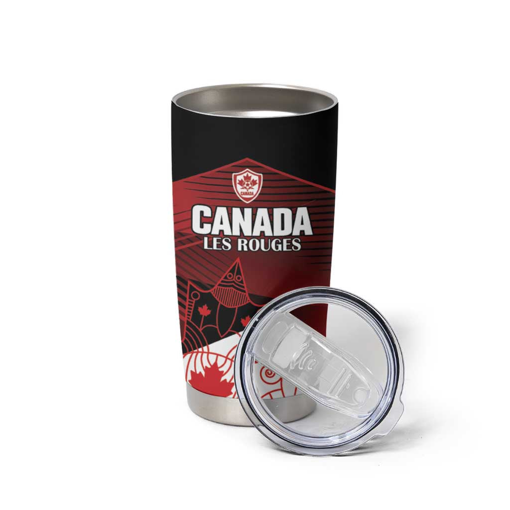 Custom Canada Soccer Tumbler Cup Les Rouges Maple Leaf - Wonder Print Shop