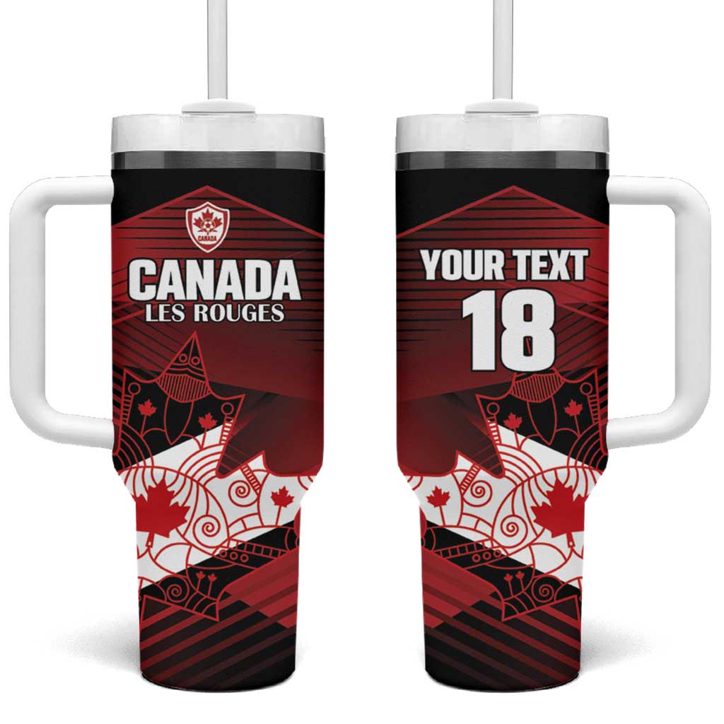 Custom Canada Soccer Tumbler With Handle Les Rouges Maple Leaf - Wonder Print Shop
