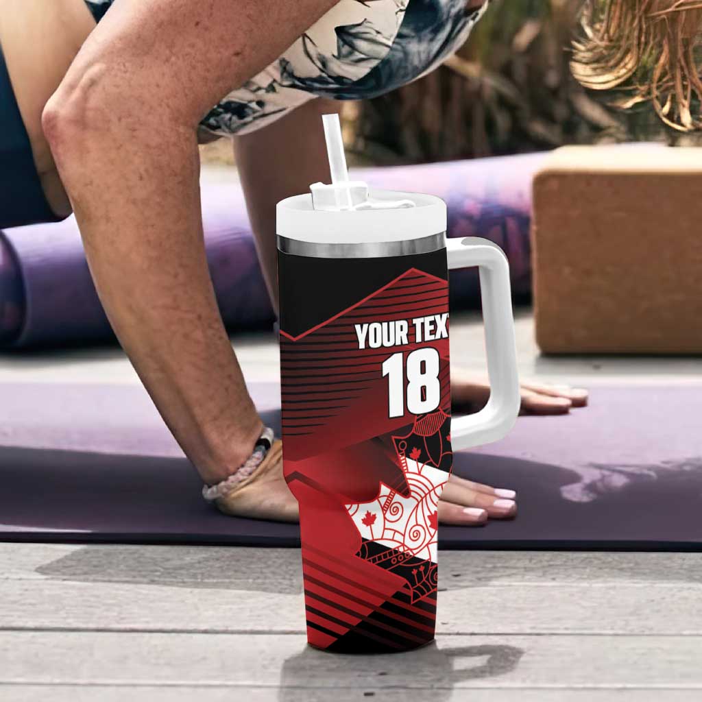 Custom Canada Soccer Tumbler With Handle Les Rouges Maple Leaf - Wonder Print Shop
